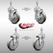 Service Caster 5 Inch SS Gray Polyurethane Swivel 3/8 Inch Threaded Stem Caster Brake SCC, 2PK SCC-SSTS20S514-PPUB-TLB-381615-2-S-2 - alternate 1
